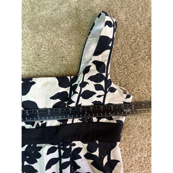 Nine West Sleeveless Floral Dress Size 10 White Black Party Cocktail C717 - Picture 9 of 11
